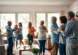 Freunde im Mehrgenerationenhaus willkommen heißen